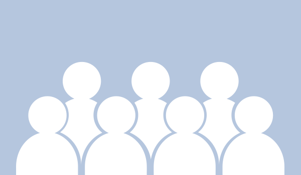 Einfache weisse Gruppensymbole auf hellblauem Hintergrund