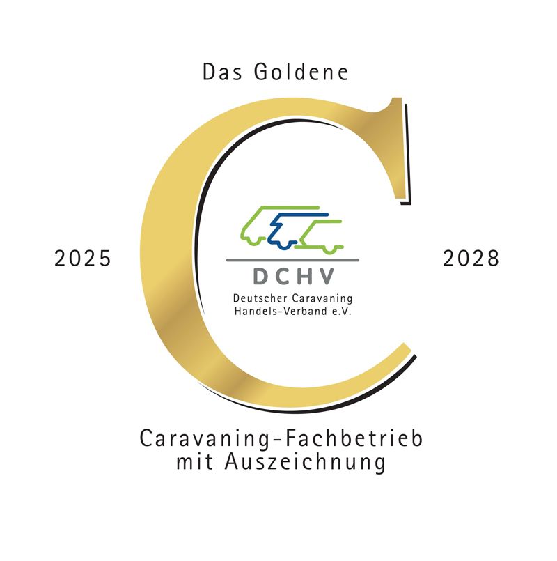 Logo of DCHV, Deutscher Caravaning Handels-Verband. Golden