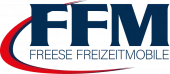 Ein blau-rotes Logo für FFM Freese Freizeitmobile