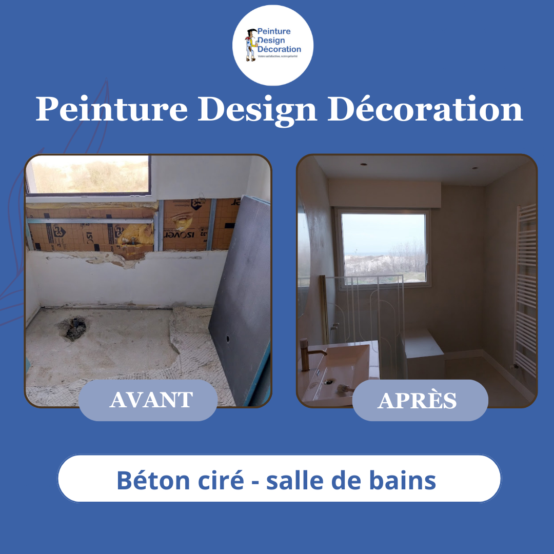 Béton ciré dans la salle de bains.