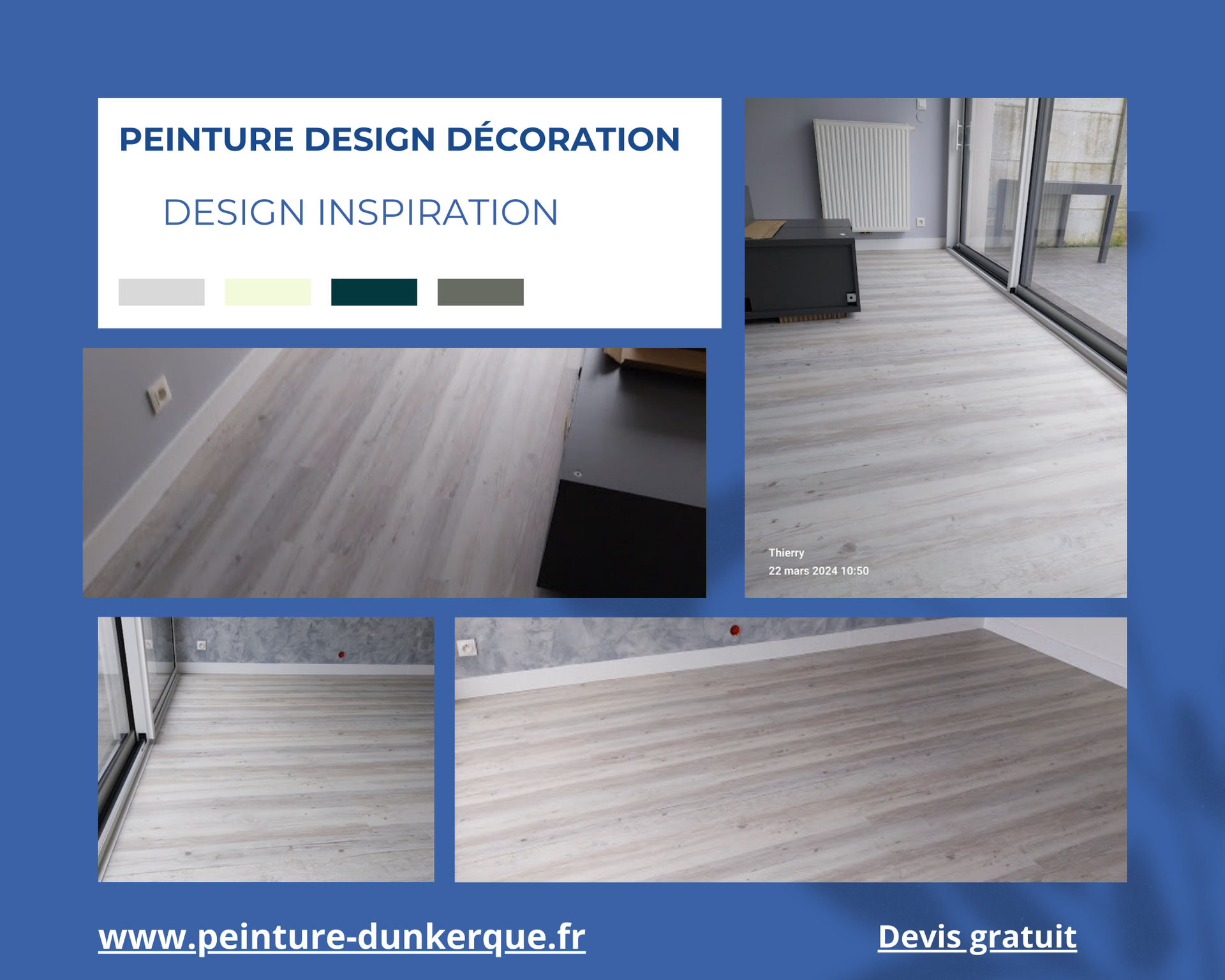 Un parquet gris.