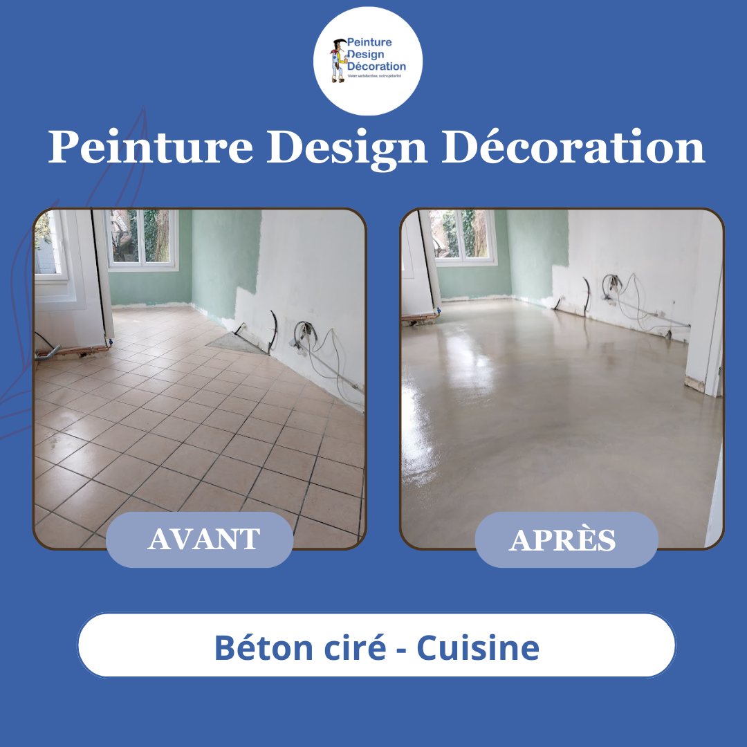 Béton ciré dans la cuisine.