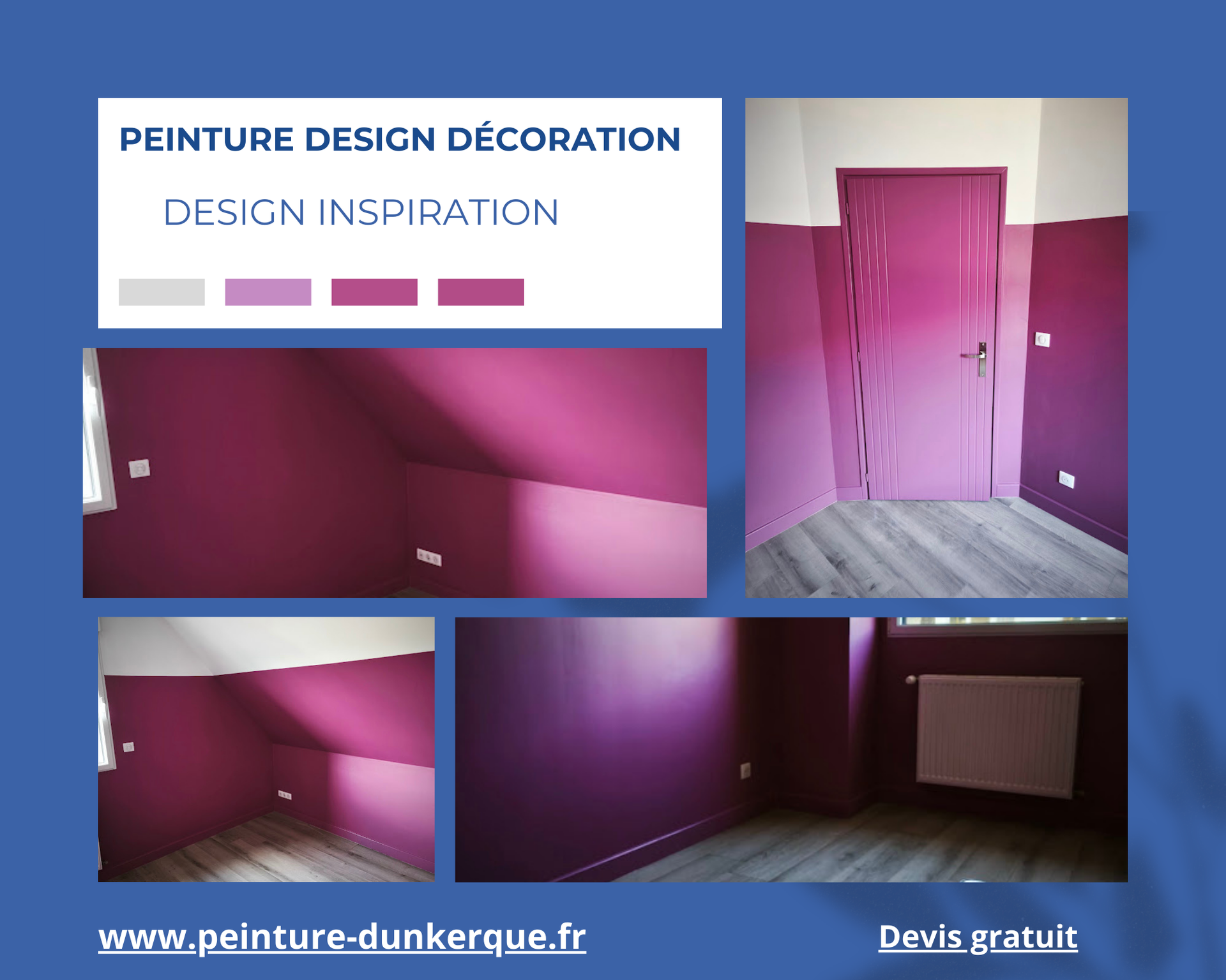 Un intérieur peint en violet.
