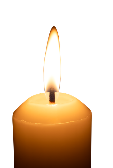 Flamme d'une bougie allumée.