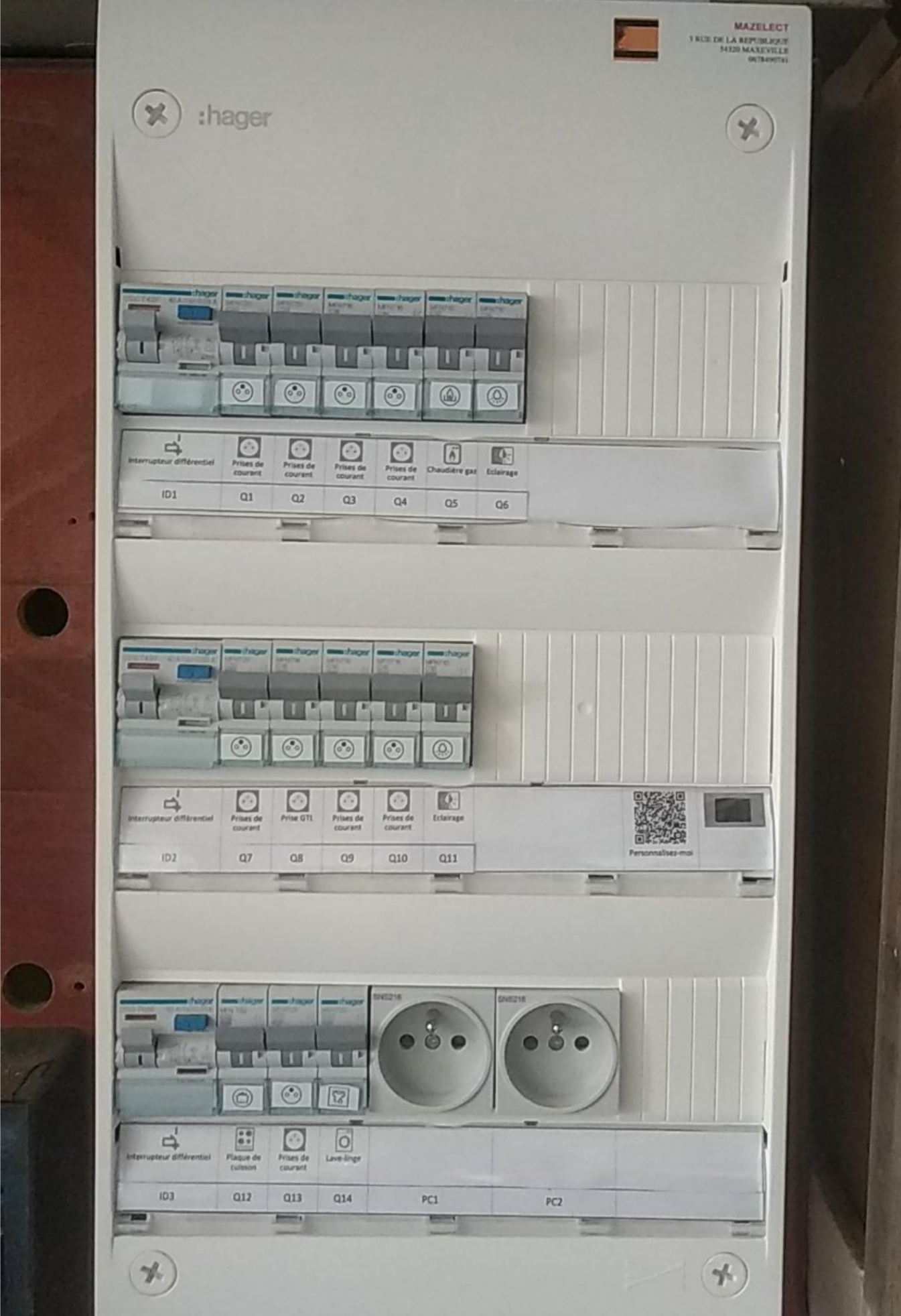 Mise en conformité d'un tableau électrique