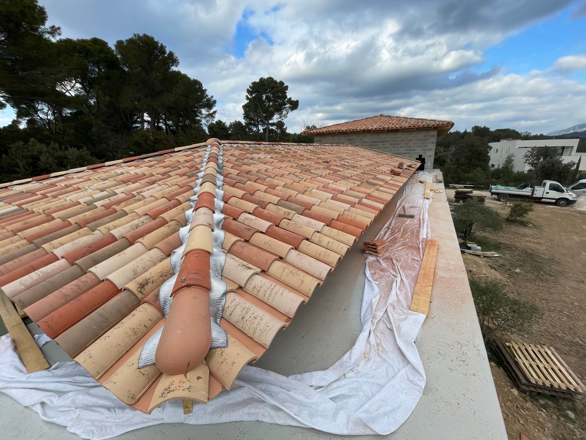 Toiture en tuiles d'argile