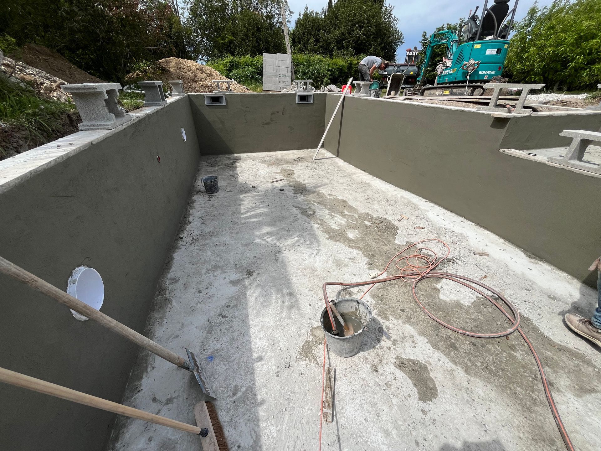 Construction d'une piscine enterrée