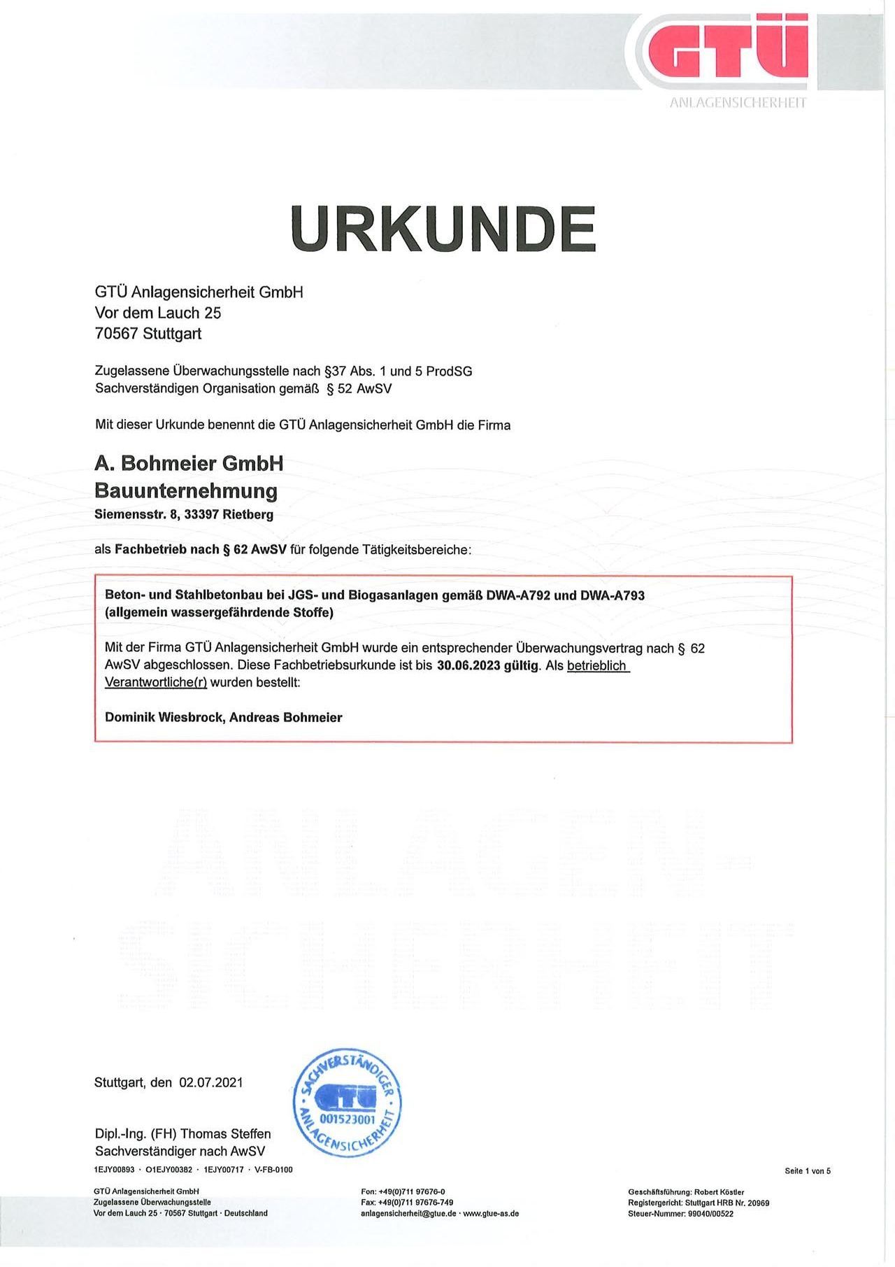 Handwerkskammer Bescheinigung