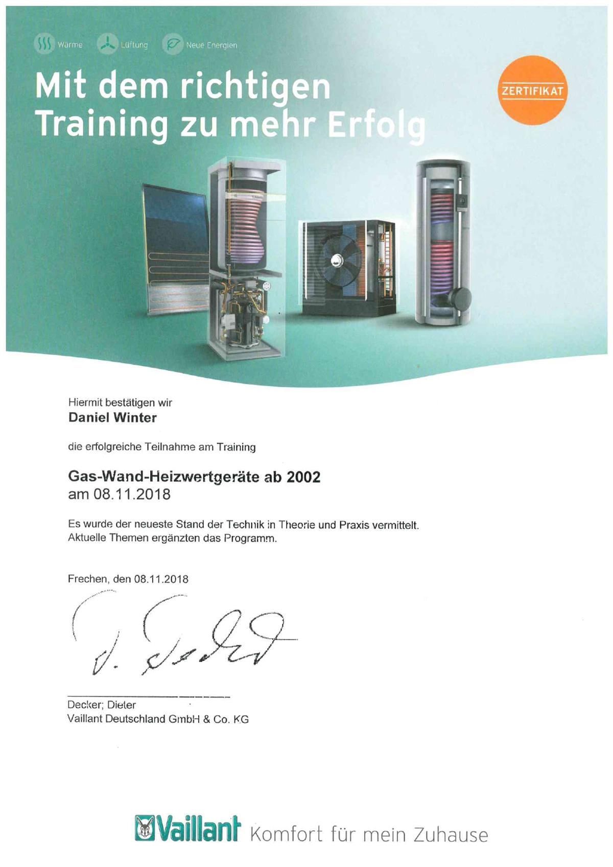 A certificate that says mit dem richtigen training zu mehr erfolg