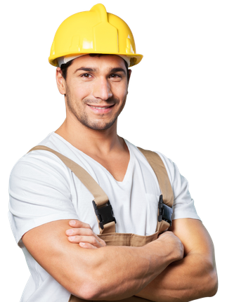 Un maçon souriant