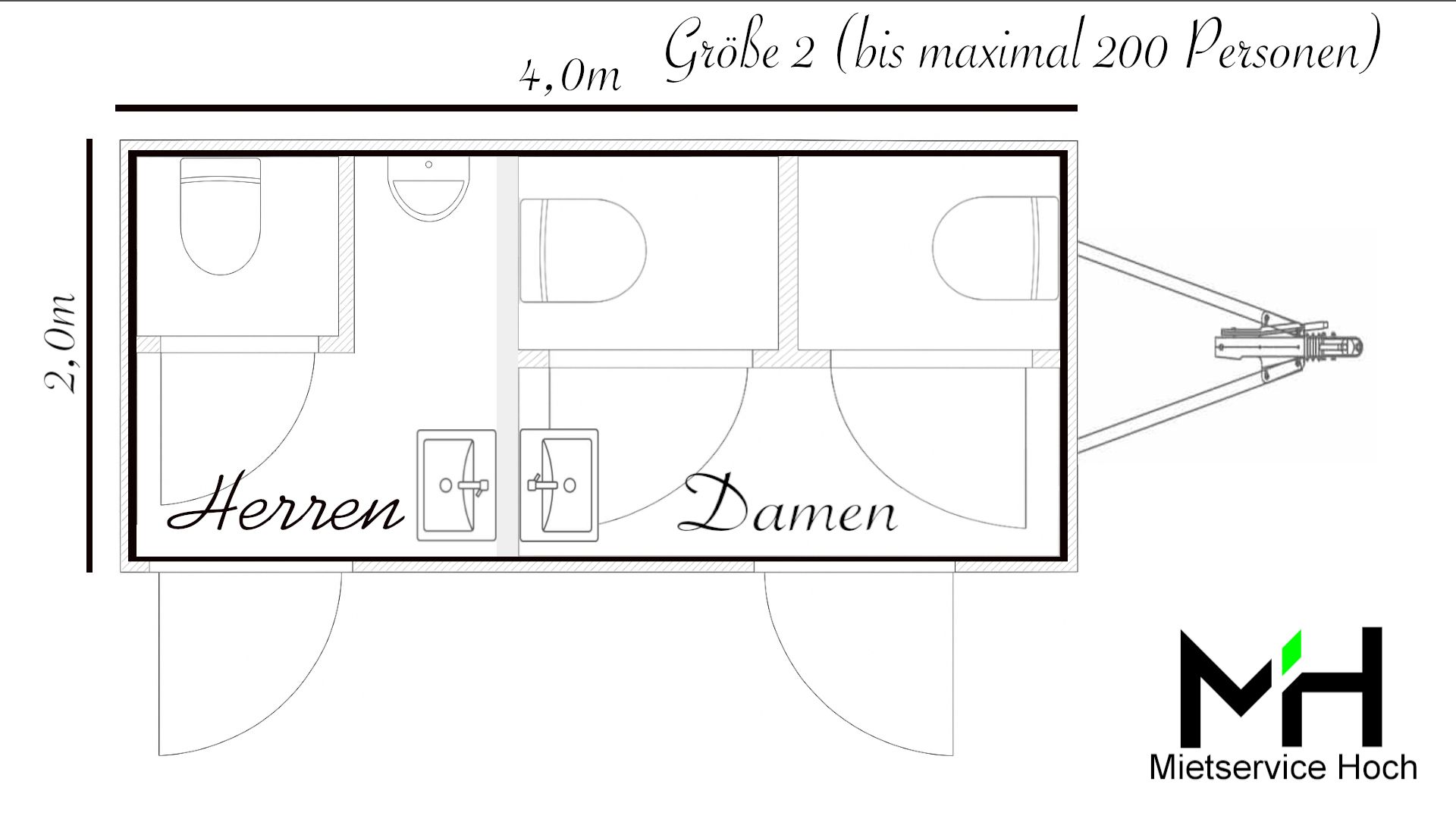 Grundriss Toilettenwagen Größe 2