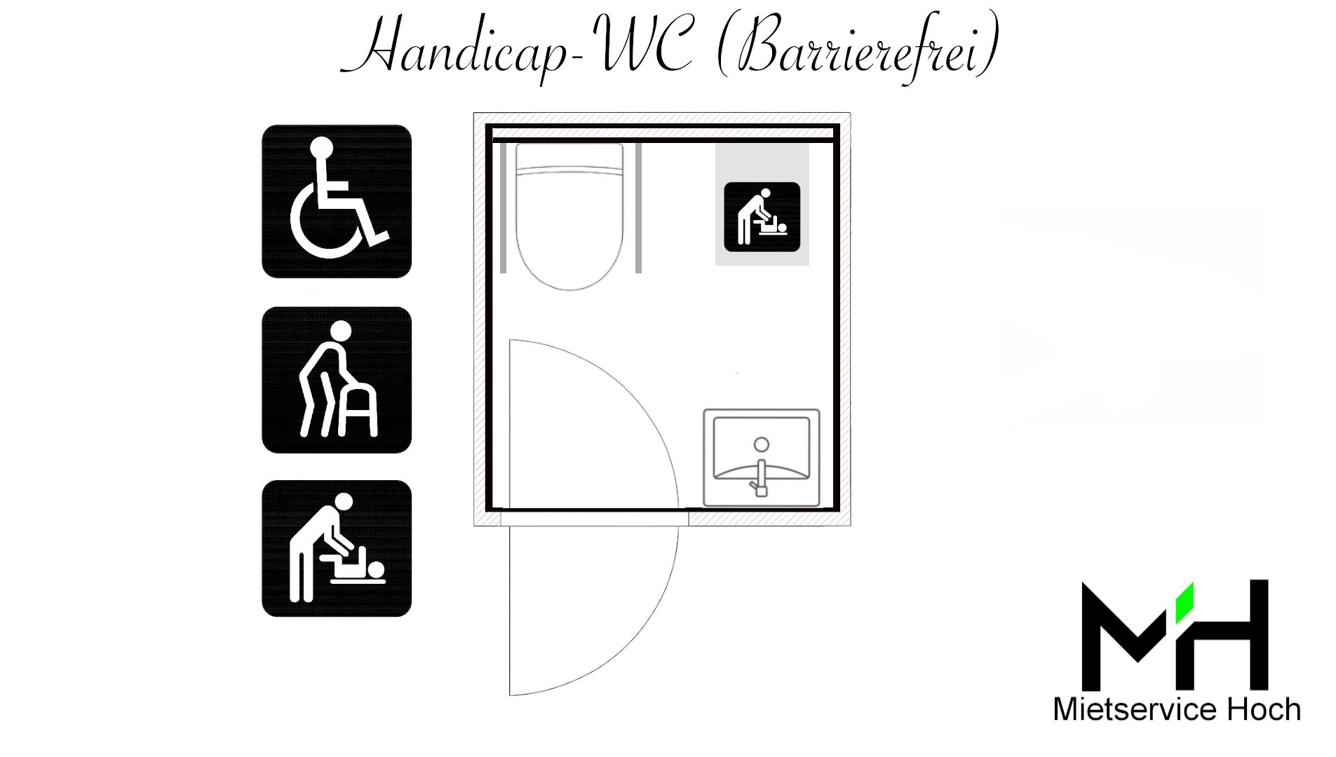 Einzelbild Handicap-WC Außenansicht