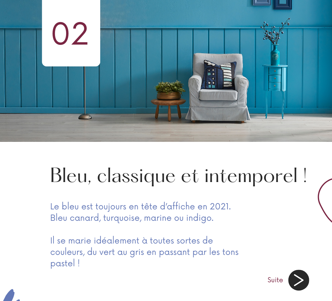 Peinture bleue.