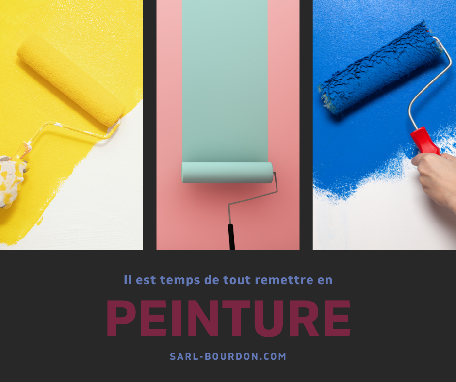 Trois rouleaux de peinture.