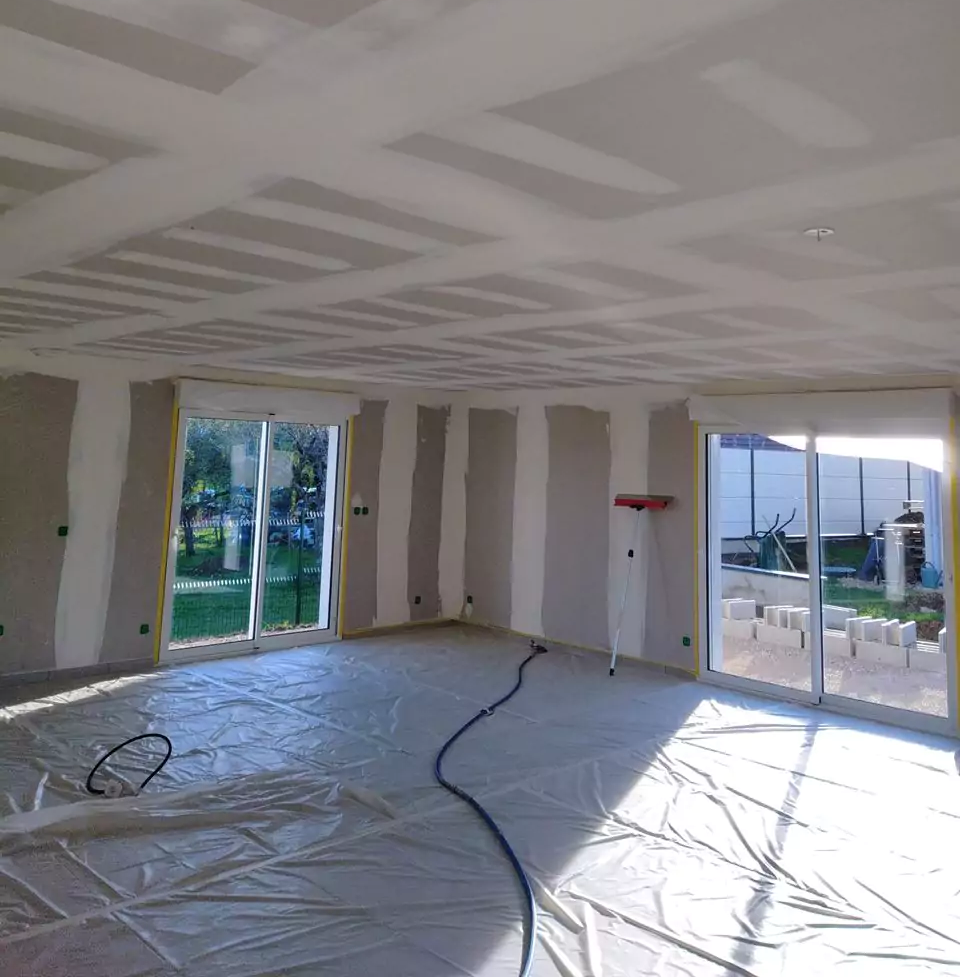 Travaux de plâtrerie.