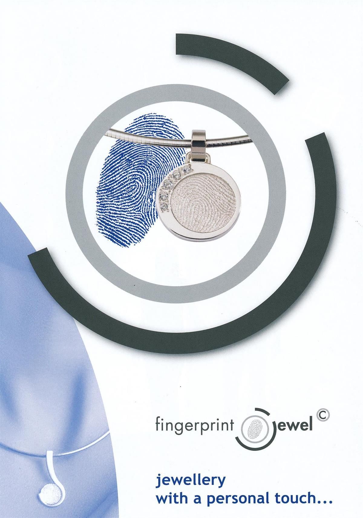 Eine Anzeige für Fingerabdruckschmuck mit persönlicher Note