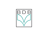 Ein Logo für ein Unternehmen namens BDB mit einem Buch in einem Quadrat auf weißem Hintergrund.