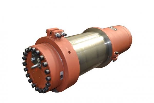 Un primer plano de un cilindro sobre un fondo blanco.