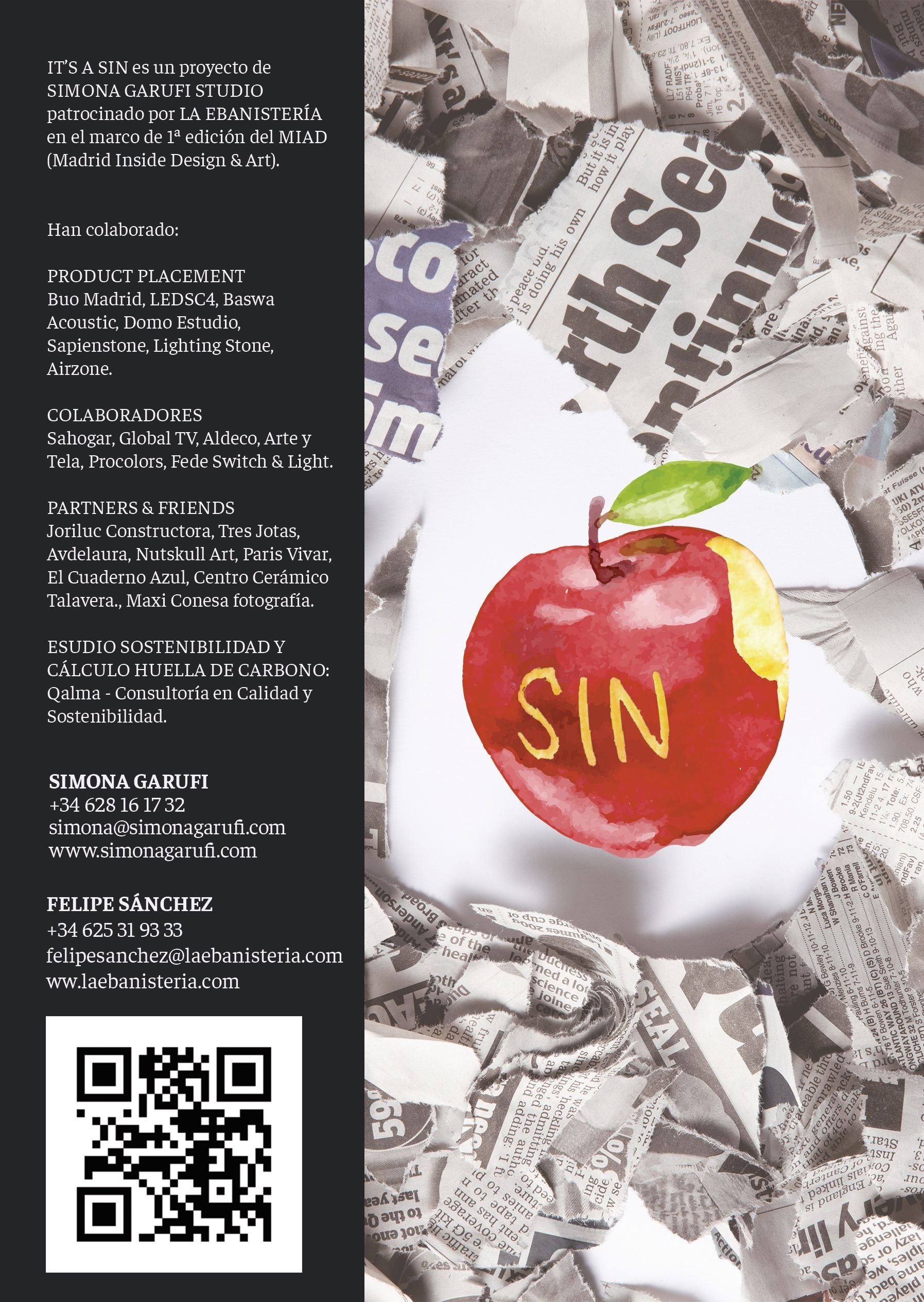 Una manzana roja con la palabra pecado escrita en ella.