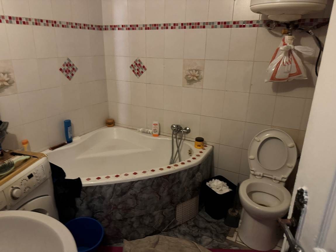 salle de bain avec baignoire et wc
