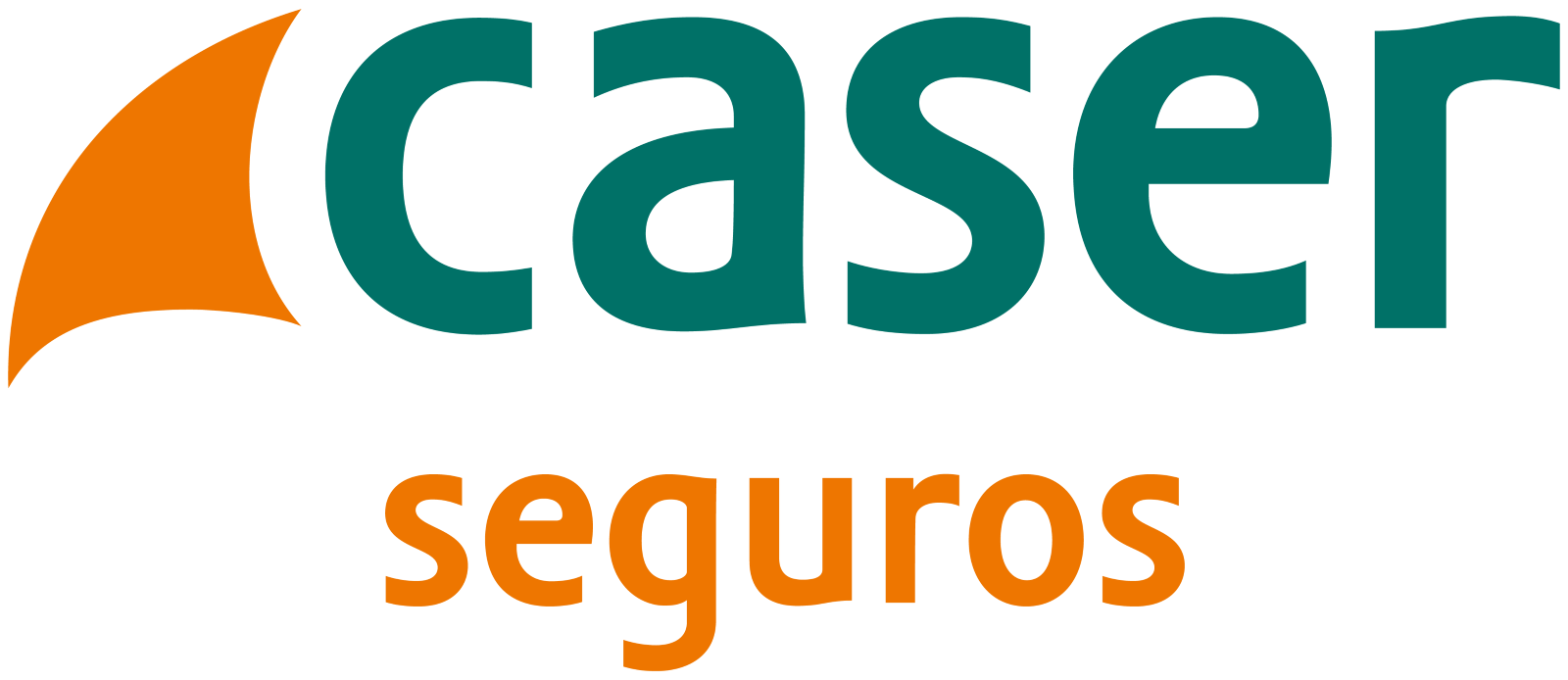 Logotipo de Caser Seguros con colores naranja y verde.