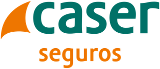 Logotipo de Caser Seguros con colores naranja y verde.