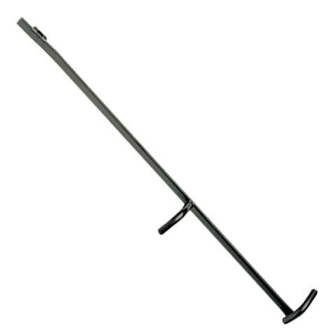 Un poste negro con un mango sobre un fondo blanco