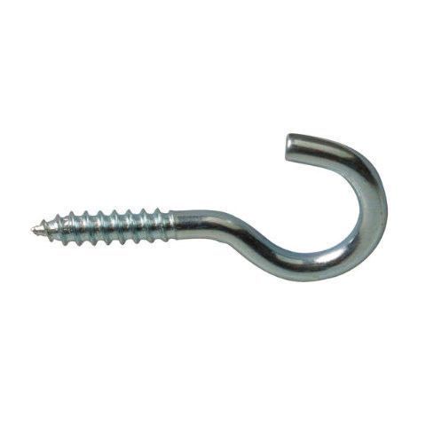 Un primer plano de un gancho de tornillo sobre un fondo blanco.