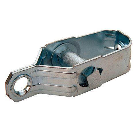 Un primer plano de un objeto metálico sobre un fondo blanco.