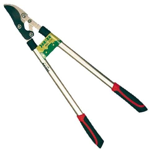 Un par de tijeras de podar con mangos rojos y negros