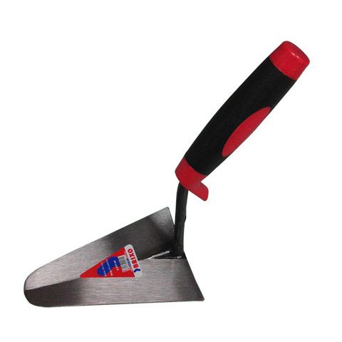 Una paleta con un mango rojo y negro que dice brico.