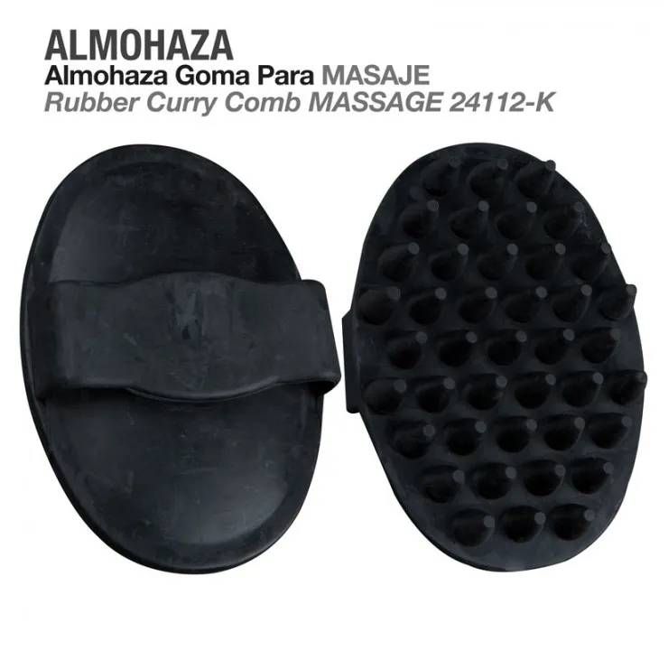 Se muestra un peine de goma para masaje 24112-k sobre un fondo blanco.