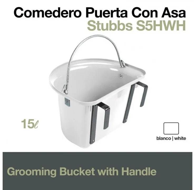 Comedero puerta con asa Stubbs S5HWH, cubo de aseo con asa