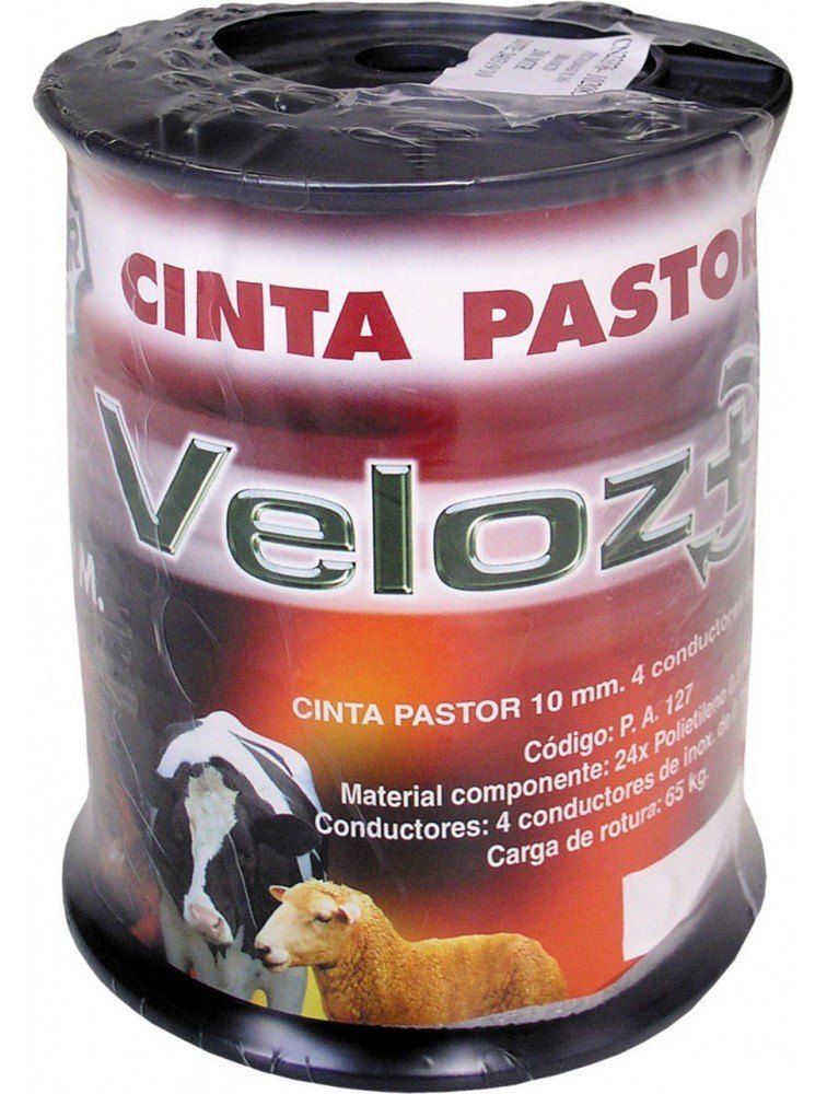 Un carrete de cinta pastor veloz con una vaca y una oveja en la etiqueta