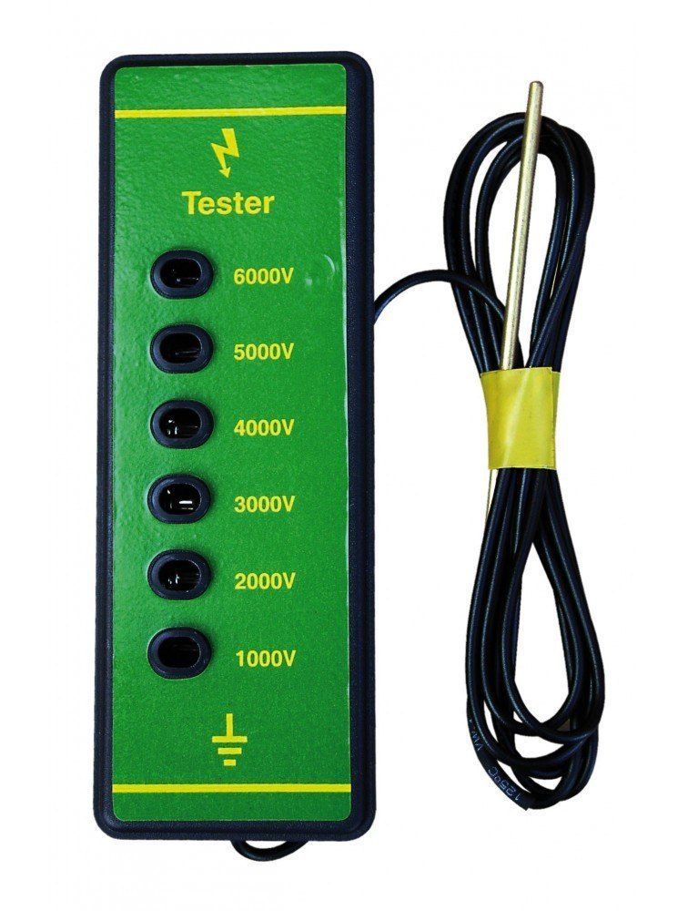 Un probador verde con un cable negro conectado a él