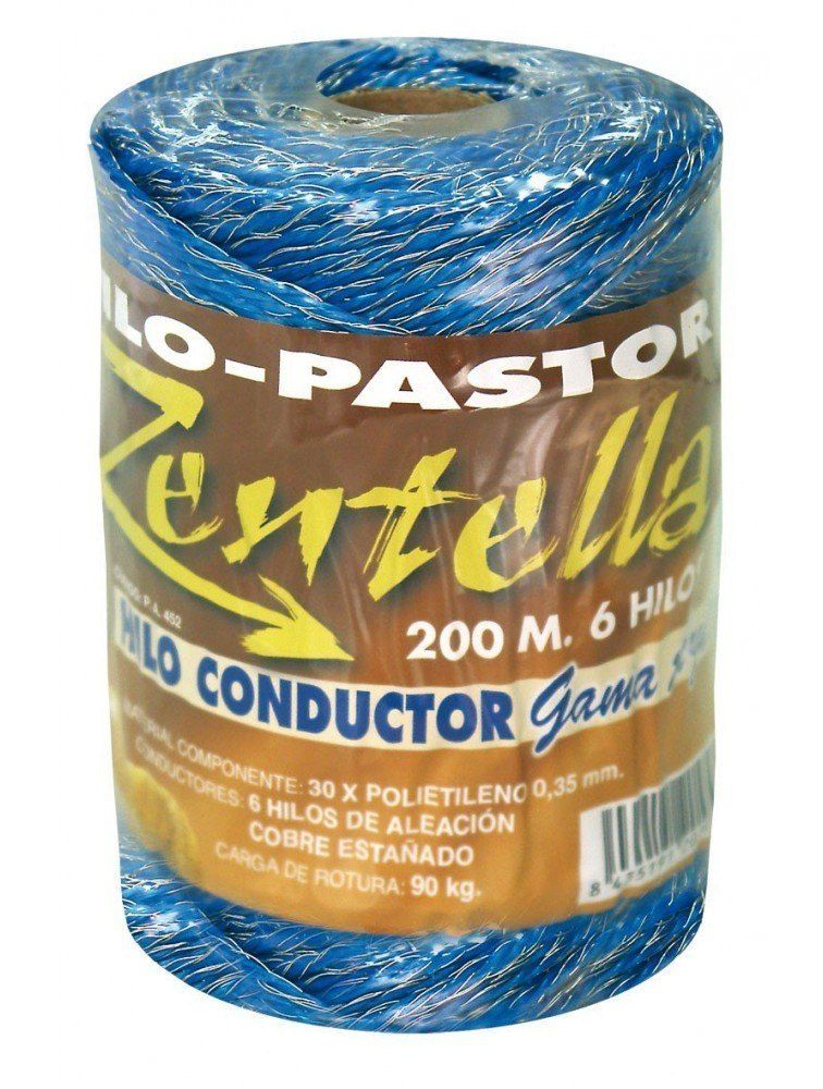 Una bobina azul y marrón de lo-pastor zentalla hilo conductor gama