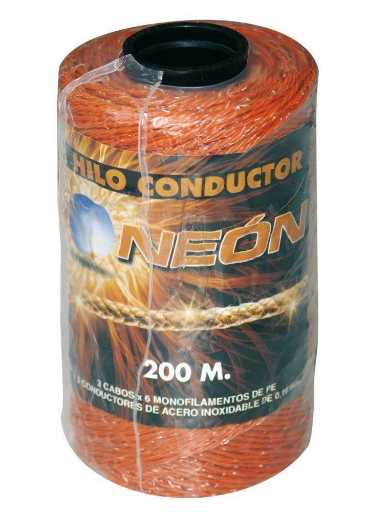 Una bobina de hilo conductor de neon de 200 m.