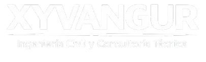 XYVANGUR logo: Architectural design with text "Ingenier&iacute;a Civil y Construcci&oacute;n"