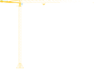 Grue à tour de chantier jaune.