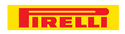 Logotipo de Pirelli con texto rojo sobre un fondo rectangular amarillo.