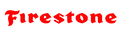 Logotipo de Firestone en letras rojas.