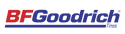 Logotipo de neumáticos BFGoodrich con texto "BF" en rojo y "Goodrich" en azul.