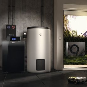 Heizungskeller mit Tür nach draußen