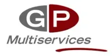 Accueil Logo pour GP Multiservices : Ovale gris et bordeaux avec les initiales GP, en dessous on peut lire "Multiservices".