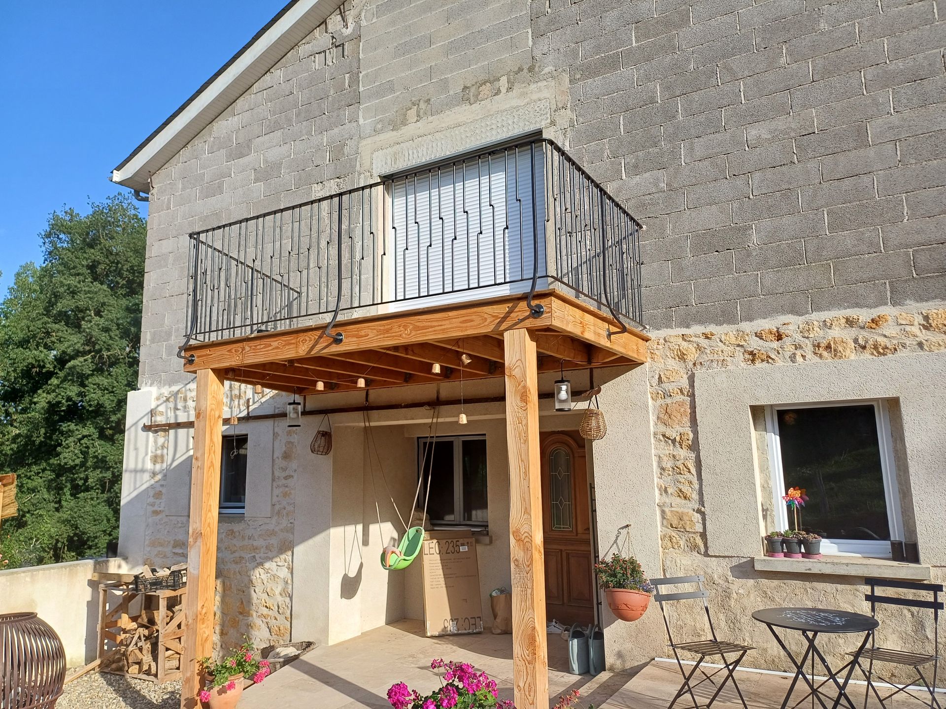 Structure en bois pour balcon