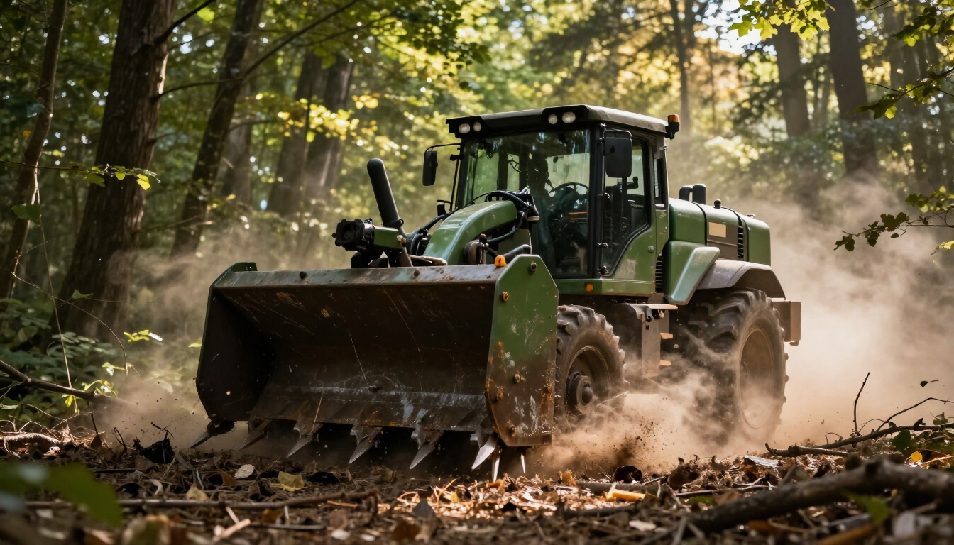 Dos personas vestidas de manera informal se dan la mano en un bosque soleado; una de ellas sostiene un portapapeles.