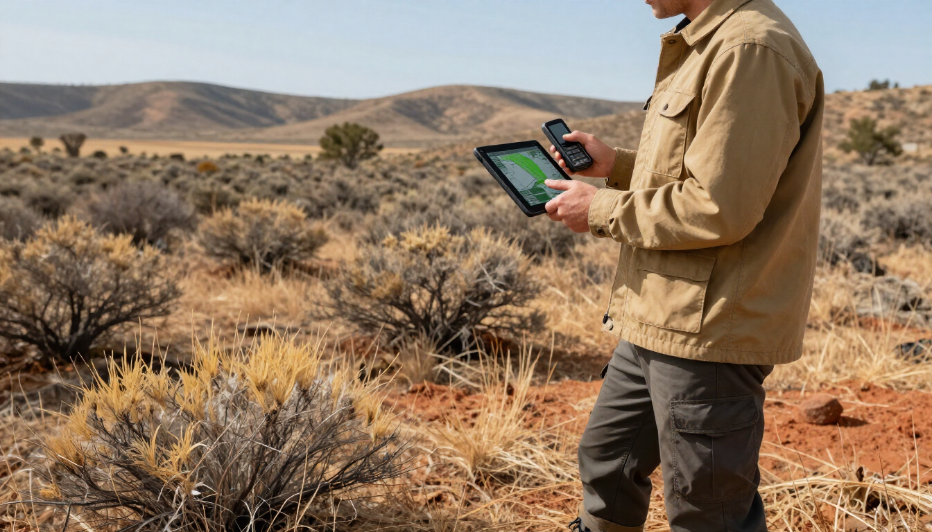 Dos personas vestidas de manera informal se dan la mano en un bosque soleado; una de ellas sostiene un portapapeles.
