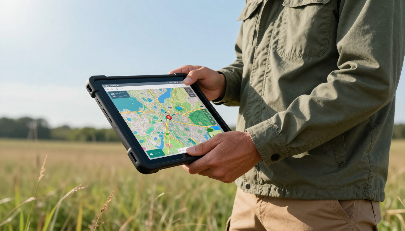 Dos personas vestidas de manera informal se dan la mano en un bosque soleado; una de ellas sostiene un portapapeles.
