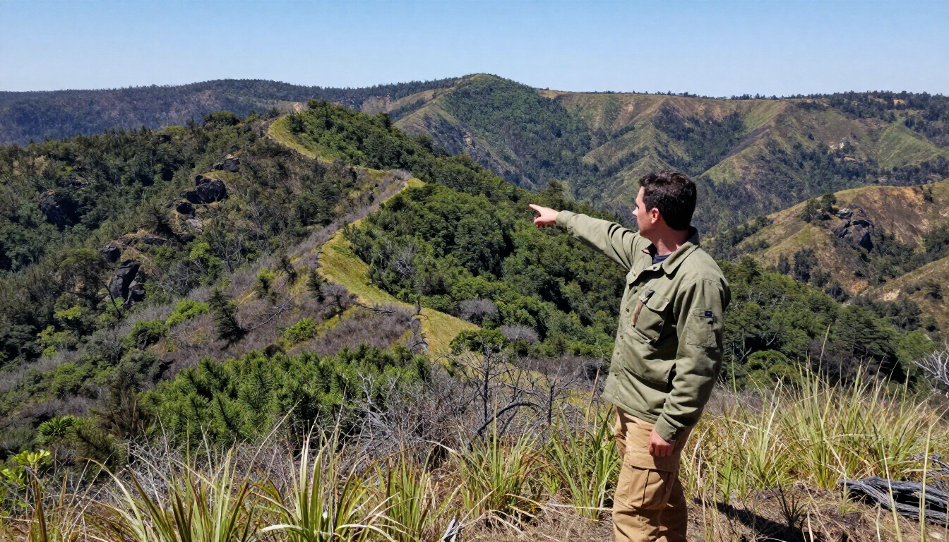 Dos personas vestidas de manera informal se dan la mano en un bosque soleado; una de ellas sostiene un portapapeles.