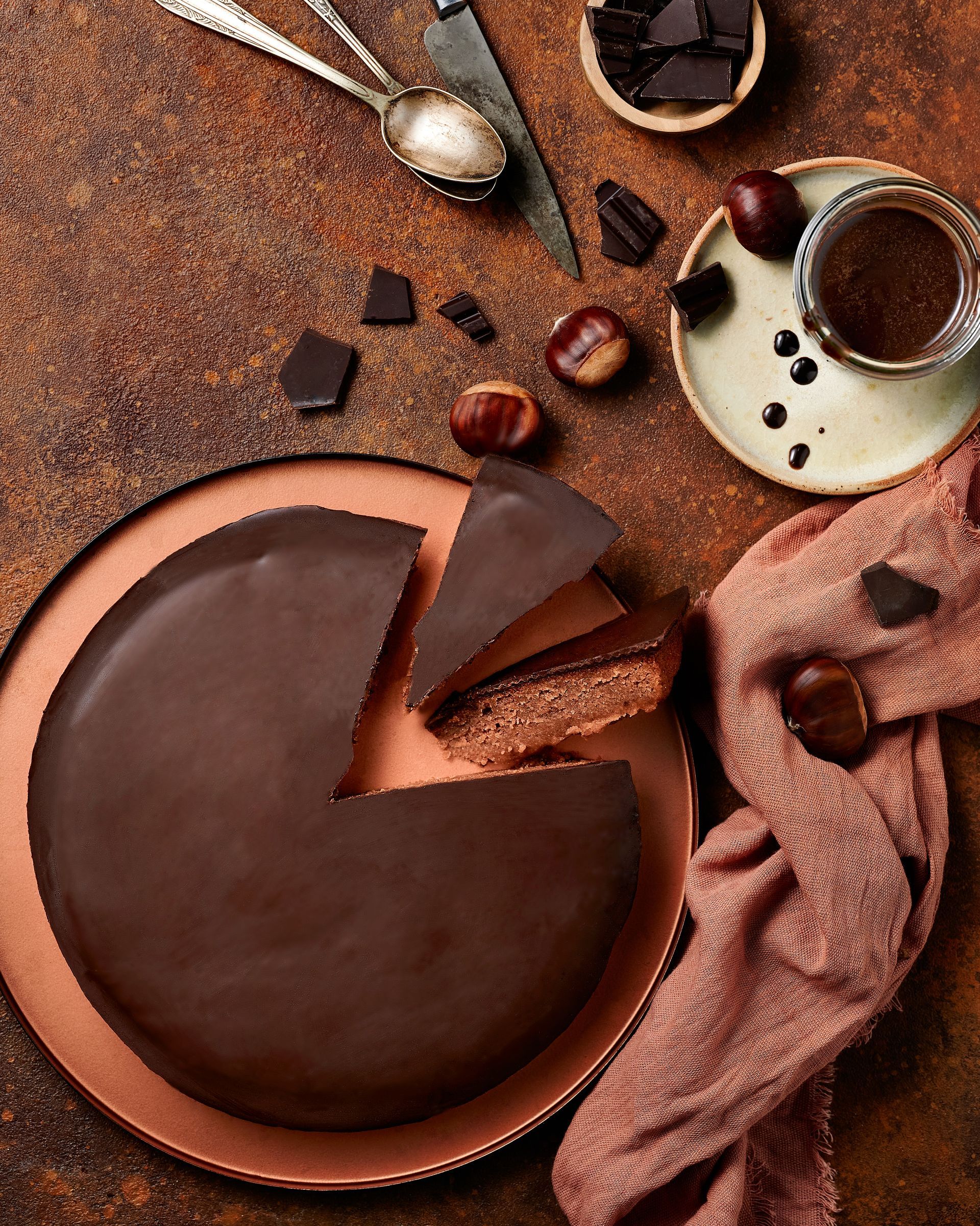 Fondant à la châtaigne nappé de chocolat pour 6 personnes